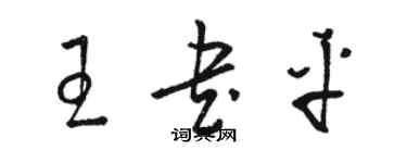 駱恆光王書平草書個性簽名怎么寫