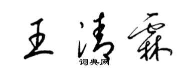 梁錦英王清霖草書個性簽名怎么寫