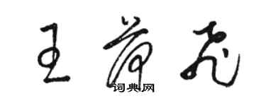 駱恆光王荷飛草書個性簽名怎么寫