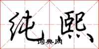 荊霄鵬純熙行書怎么寫