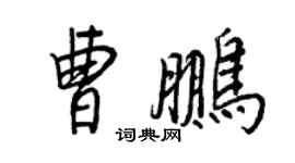 王正良曹鵬行書個性簽名怎么寫