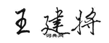 駱恆光王建將行書個性簽名怎么寫