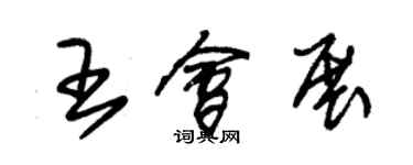 朱錫榮王會展草書個性簽名怎么寫