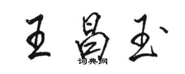 駱恆光王昌玉行書個性簽名怎么寫