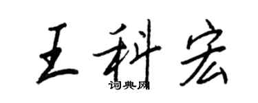 王正良王科宏行書個性簽名怎么寫