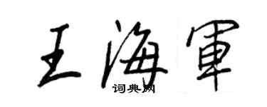 王正良王海軍行書個性簽名怎么寫