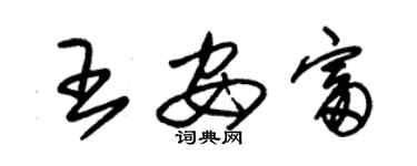 朱錫榮王安富草書個性簽名怎么寫