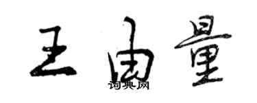 曾慶福王由量行書個性簽名怎么寫