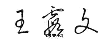 駱恆光王霞文草書個性簽名怎么寫