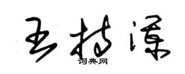 朱錫榮王持瀾草書個性簽名怎么寫