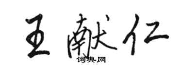 駱恆光王獻仁行書個性簽名怎么寫