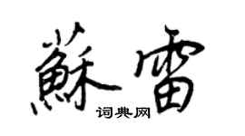 王正良蘇雷行書個性簽名怎么寫