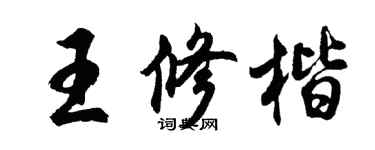 胡問遂王修楷行書個性簽名怎么寫
