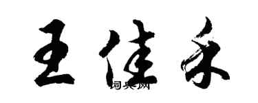 胡問遂王佳禾行書個性簽名怎么寫