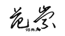 駱恆光范崇草書個性簽名怎么寫