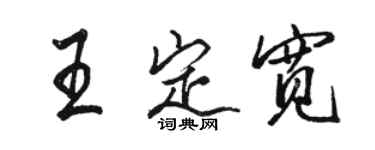 駱恆光王定寬行書個性簽名怎么寫