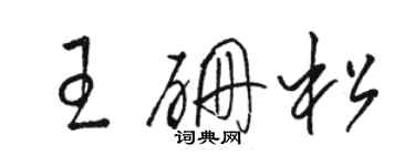 駱恆光王硼松草書個性簽名怎么寫