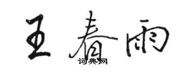 駱恆光王春雨行書個性簽名怎么寫