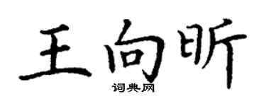 丁謙王向昕楷書個性簽名怎么寫