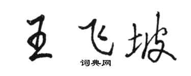 駱恆光王飛坡行書個性簽名怎么寫