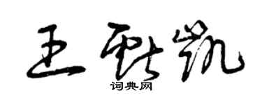 曾慶福王獻凱草書個性簽名怎么寫