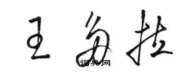 駱恆光王多拉草書個性簽名怎么寫