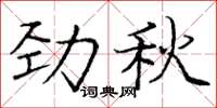 龐中華勁秋楷書怎么寫