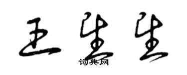 曾慶福王望望草書個性簽名怎么寫