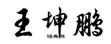 胡問遂王坤鵬行書個性簽名怎么寫