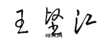 駱恆光王堅江草書個性簽名怎么寫