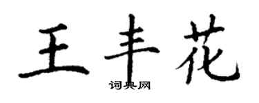 丁謙王豐花楷書個性簽名怎么寫