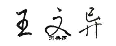 駱恆光王文異行書個性簽名怎么寫