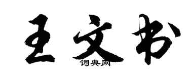 胡問遂王文書行書個性簽名怎么寫