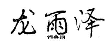 曾慶福龍雨澤行書個性簽名怎么寫