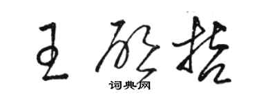 駱恆光王啟哲草書個性簽名怎么寫
