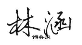 駱恆光林涵行書個性簽名怎么寫