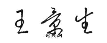 駱恆光王景生草書個性簽名怎么寫