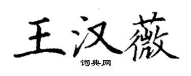丁謙王漢薇楷書個性簽名怎么寫