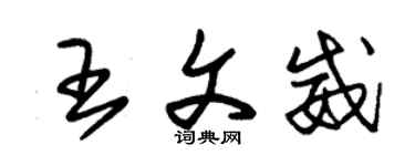 朱錫榮王文威草書個性簽名怎么寫