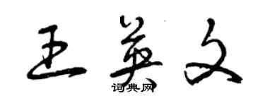 曾慶福王英文草書個性簽名怎么寫