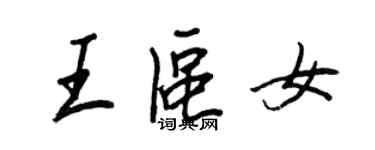 王正良王區女行書個性簽名怎么寫