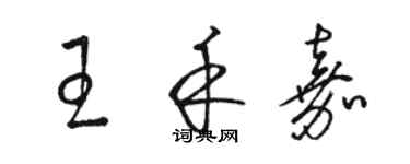 駱恆光王禾嘉草書個性簽名怎么寫