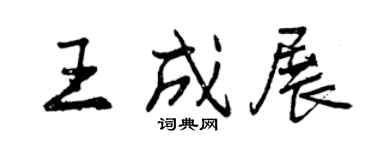 曾慶福王成展行書個性簽名怎么寫