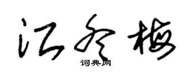 朱錫榮江冬梅草書個性簽名怎么寫