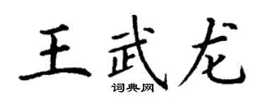 丁謙王武龍楷書個性簽名怎么寫