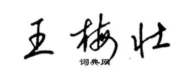 梁錦英王梅壯草書個性簽名怎么寫