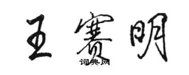 駱恆光王賽明行書個性簽名怎么寫