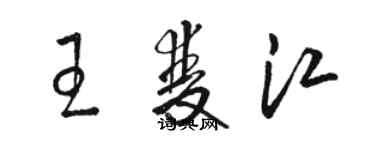 駱恆光王雙江草書個性簽名怎么寫