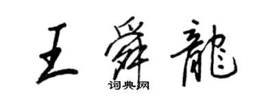 王正良王舜龍行書個性簽名怎么寫