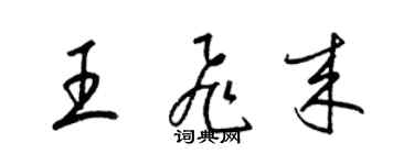 梁錦英王飛來草書個性簽名怎么寫